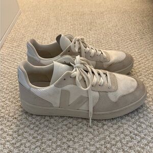 Veja Women's Cream and Gray Sneakers